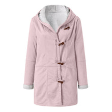 Load image into Gallery viewer, Solid color mid-length hooded jacket

