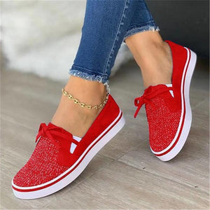 Lace-up Canvas Flat Shoes Women Sneakers - foxberryparkproducts