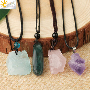 Irregular Natural Healing Stone Necklace Pendants - foxberryparkproducts