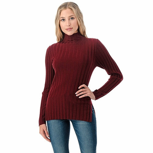 Women's Wool Long Sleeve Mock Neck Sweater - foxberryparkproducts