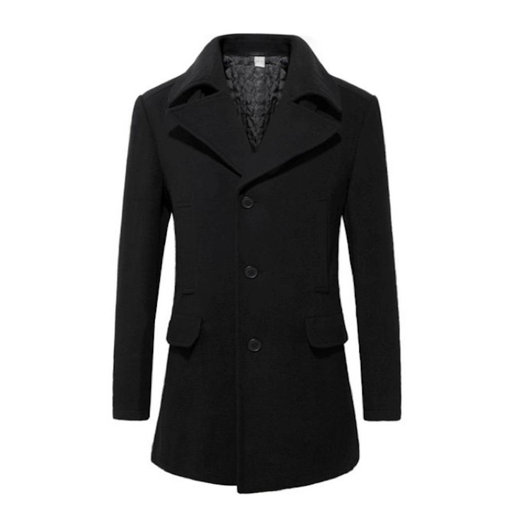 Mens Mid Length Wool Blend Coat - foxberryparkproducts