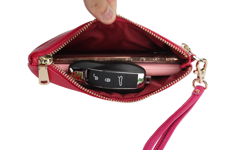 Shari Genuine Leather Women’s Fashion Wristlet - foxberryparkproducts