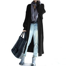 Load image into Gallery viewer, Womens Long Casual Street Style Cardigan in Black Clearance - foxberryparkproducts
