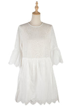 Load image into Gallery viewer, New Round Neck White Hollow out Loose Dress
