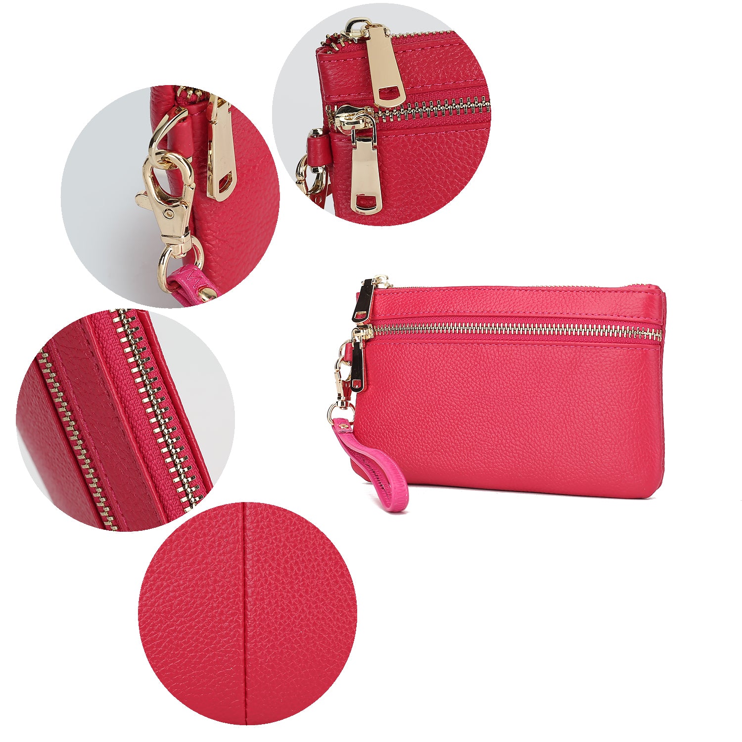 Shari Genuine Leather Women’s Fashion Wristlet - foxberryparkproducts