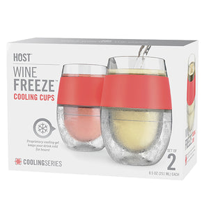 Wine FREEZE™ Cooling Cups in Coral (set of 2) by - foxberryparkproducts