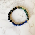 Bracelet  Black Onyx, Lapis Lazuli Agate and Moss      ID A114 - 1114 - foxberryparkproducts
