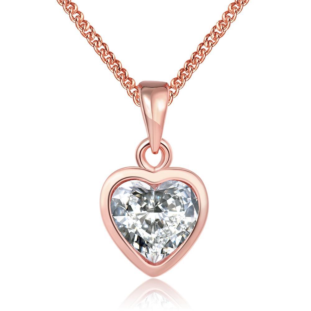 Necklace  Heart n 18K Rose Gold Plated                  ID A112 - 1162 - foxberryparkproducts