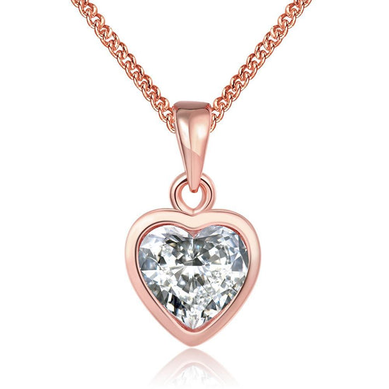 Necklace  Heart n 18K Rose Gold Plated                  ID A112 - 1162 - foxberryparkproducts