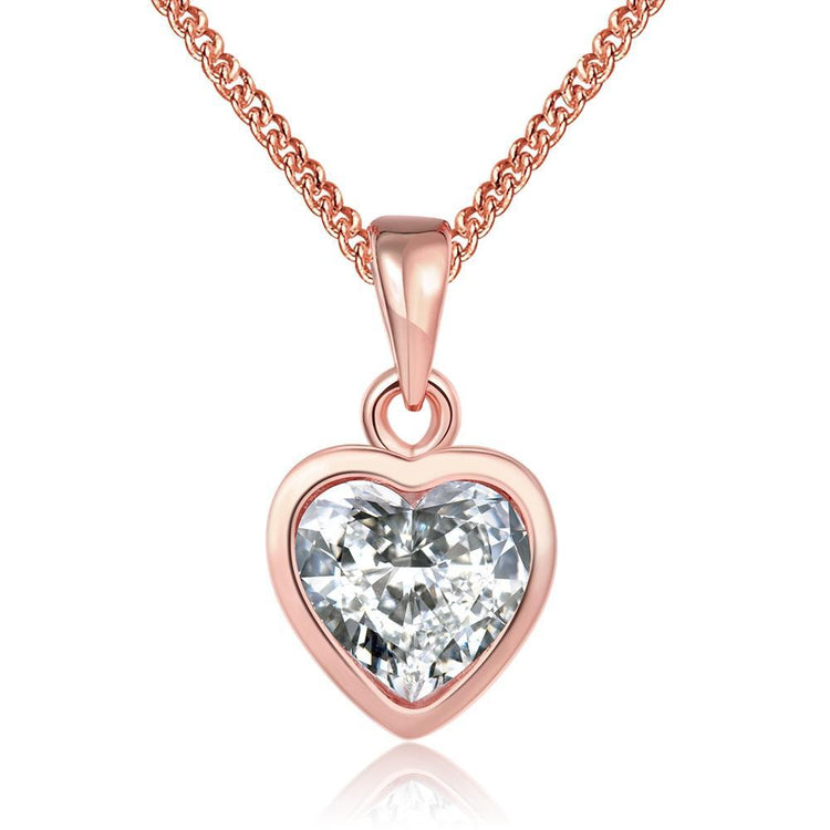 Necklace  Heart n 18K Rose Gold Plated                  ID A112 - 1162 - foxberryparkproducts