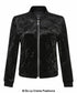 De La Creme - Womens Velvet Zip-Thru Varsity Bomber Jacket - foxberryparkproducts