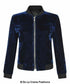 De La Creme - Womens Velvet Zip-Thru Varsity Bomber Jacket - foxberryparkproducts