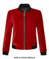 De La Creme - Womens Velvet Zip-Thru Varsity Bomber Jacket - foxberryparkproducts