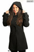 Womens Wool Feel Double Breasted Hooded Coat - foxberryparkproducts