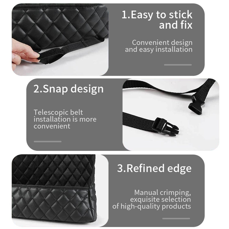 Car Handbag Holder Luxury Leather Seat Back Organizer Mesh Large Capacity Bag Automotive Goods Storage Pocket Seat Crevice Net - foxberryparkproducts