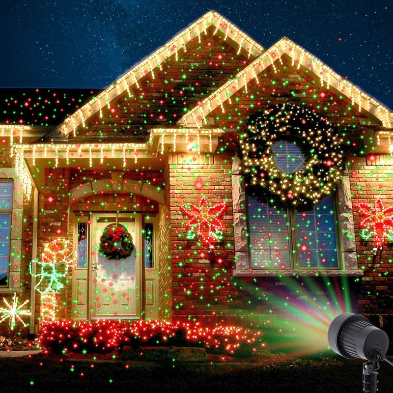 Christmas Laser Projector Stars Red Green Blue Showers lights Outdoor - foxberryparkproducts