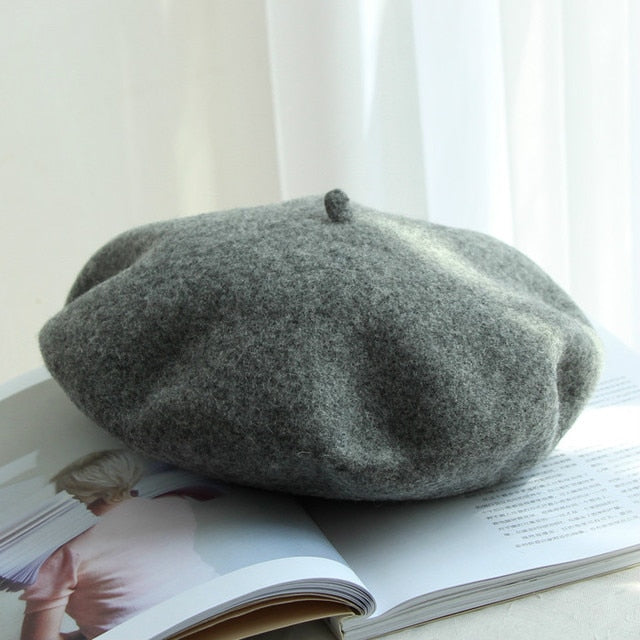 Autumn Winter Hat 100%  Wool Thick  Berets French Artist Beret - foxberryparkproducts