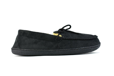 Men's Bow Faux Fur Lined Slippers Black - foxberryparkproducts