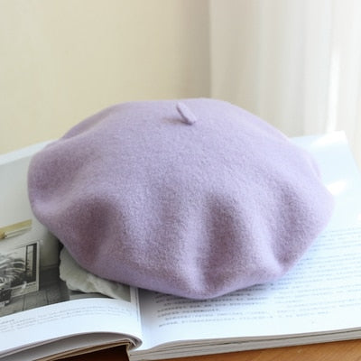 Autumn Winter Hat 100%  Wool Thick  Berets French Artist Beret - foxberryparkproducts