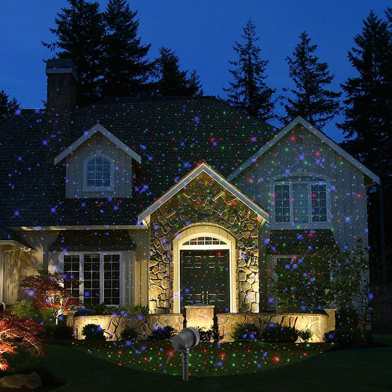 Christmas Laser Projector Stars Red Green Blue Showers lights Outdoor - foxberryparkproducts
