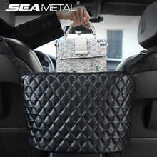Load image into Gallery viewer, Car Handbag Holder Luxury Leather Seat Back Organizer Mesh Large Capacity Bag Automotive Goods Storage Pocket Seat Crevice Net - foxberryparkproducts
