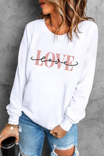 Load image into Gallery viewer, LOVE Round Neck Dropped Shoulder Sweatshirt
