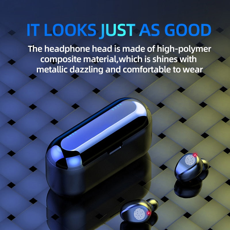 New F9 Wireless Headphones Bluetooth 5.0 Earphone TWS HIFI Mini In-ear Sports Running Headset Support iOS/Android Phones HD Call - foxberryparkproducts