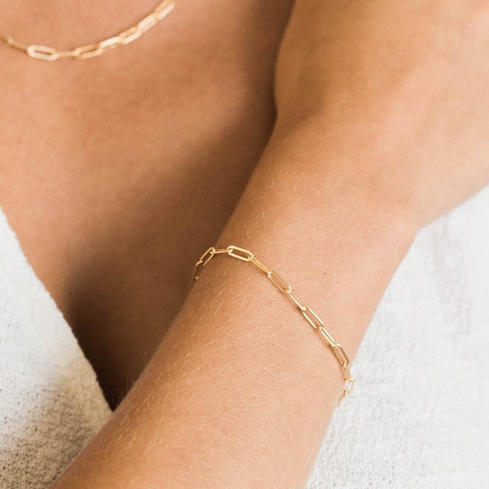 Bracelet for Women Curb Cuban Link Chain Stainless Steel Womens Bracelets Chains Davieslee Jewelry - foxberryparkproducts