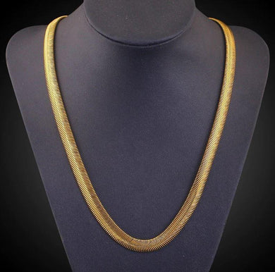 Necklace  Classy14K Yellow Gold Herring Bone Classic Korean Chain   ID A112 - 1130 - foxberryparkproducts