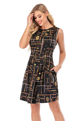 Calison Women's Printed Slim-Fit Fashion Sleeveless Sun Dress - foxberryparkproducts