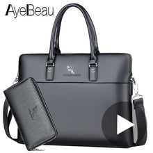 Load image into Gallery viewer, Black  Men Briefcase For Document Laptop Computer - foxberryparkproducts
