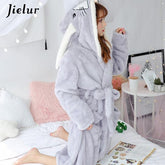 Super Comfortable Coral Velvet Bathrobe Women Warm Hooded Robe - foxberryparkproducts