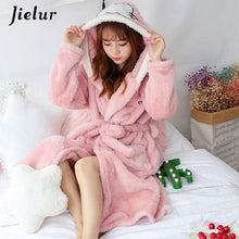 Load image into Gallery viewer, Super Comfortable Coral Velvet Bathrobe Women Warm Hooded Robe - foxberryparkproducts
