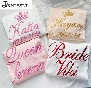 Jrmissli custom Personality wedding robes for bridesmaids and bride - foxberryparkproducts