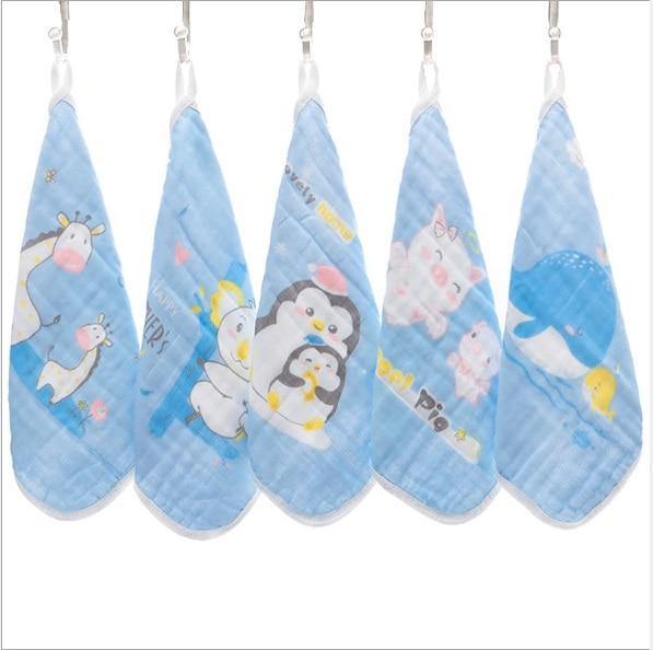 5pcs/lot Baby Towel 6 Layers Muslin Newborn Baby Soft Handkerchief - foxberryparkproducts