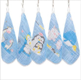 5pcs/lot Baby Towel 6 Layers Muslin Newborn Baby Soft Handkerchief - foxberryparkproducts