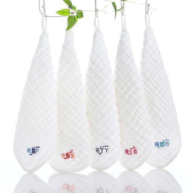 5pcs/lot Baby Towel 6 Layers Muslin Newborn Baby Soft Handkerchief - foxberryparkproducts