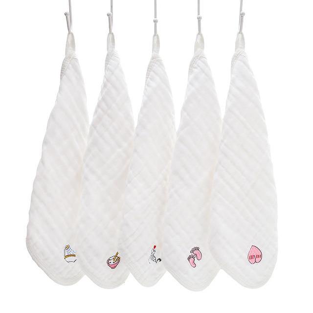 5pcs/lot Baby Towel 6 Layers Muslin Newborn Baby Soft Handkerchief - foxberryparkproducts