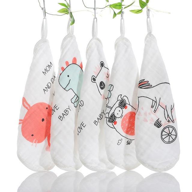 5pcs/lot Baby Towel 6 Layers Muslin Newborn Baby Soft Handkerchief - foxberryparkproducts
