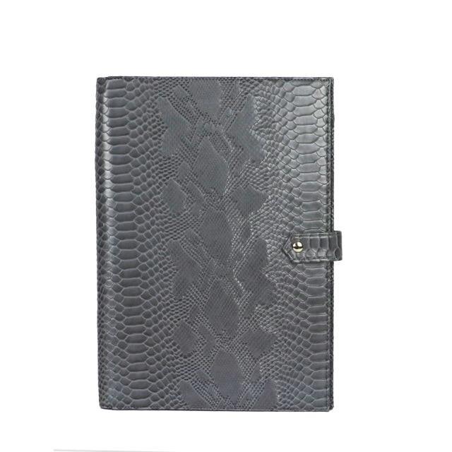 Monogrammed Note Pad Document Bag Embossed Python Pattern - foxberryparkproducts