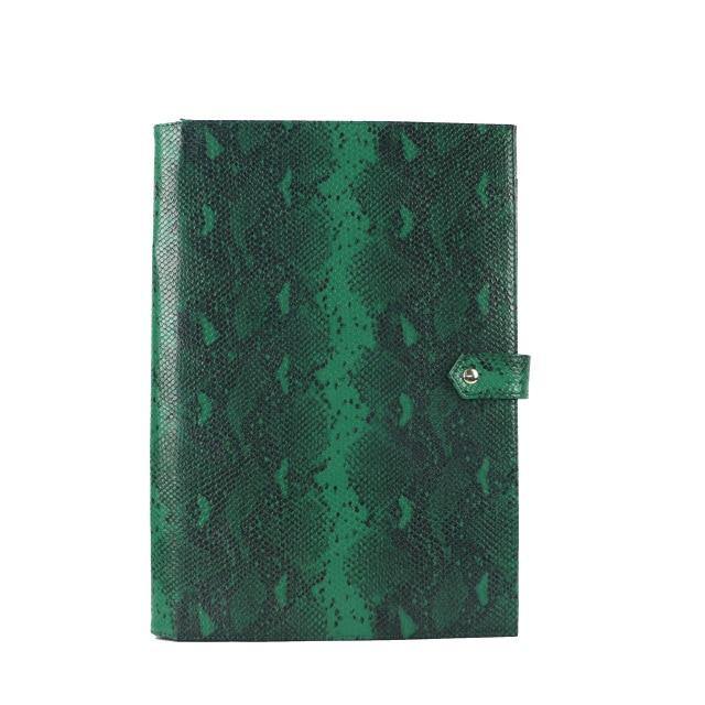 Monogrammed Note Pad Document Bag Embossed Python Pattern - foxberryparkproducts