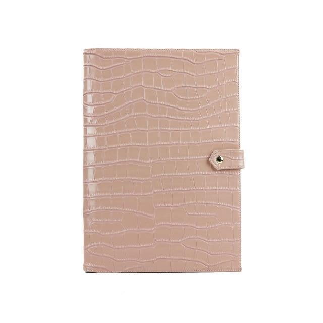 Monogrammed Note Pad Document Bag Embossed Python Pattern - foxberryparkproducts