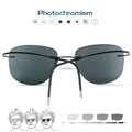 Titanium Transition Aviation Sunglasses Photochromic  Rimless Eyeglasses Men - foxberryparkproducts