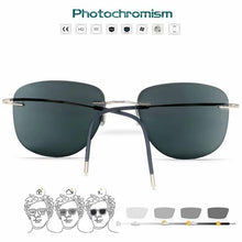 Load image into Gallery viewer, Titanium Transition Aviation Sunglasses Photochromic  Rimless Eyeglasses Men - foxberryparkproducts
