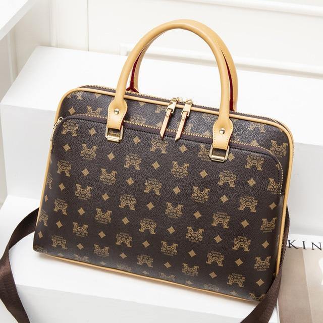 Fashionable Womens  Leather Laptop 14 Inch Briefcase - foxberryparkproducts