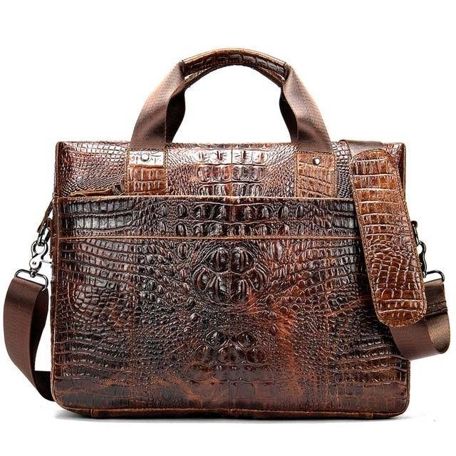 WESTAL Men Genuine Leather Laptop Briefcase - foxberryparkproducts