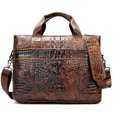 WESTAL Men Genuine Leather Laptop Briefcase - foxberryparkproducts