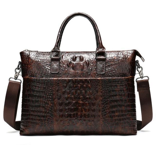 WESTAL Men Genuine Leather Laptop Briefcase - foxberryparkproducts