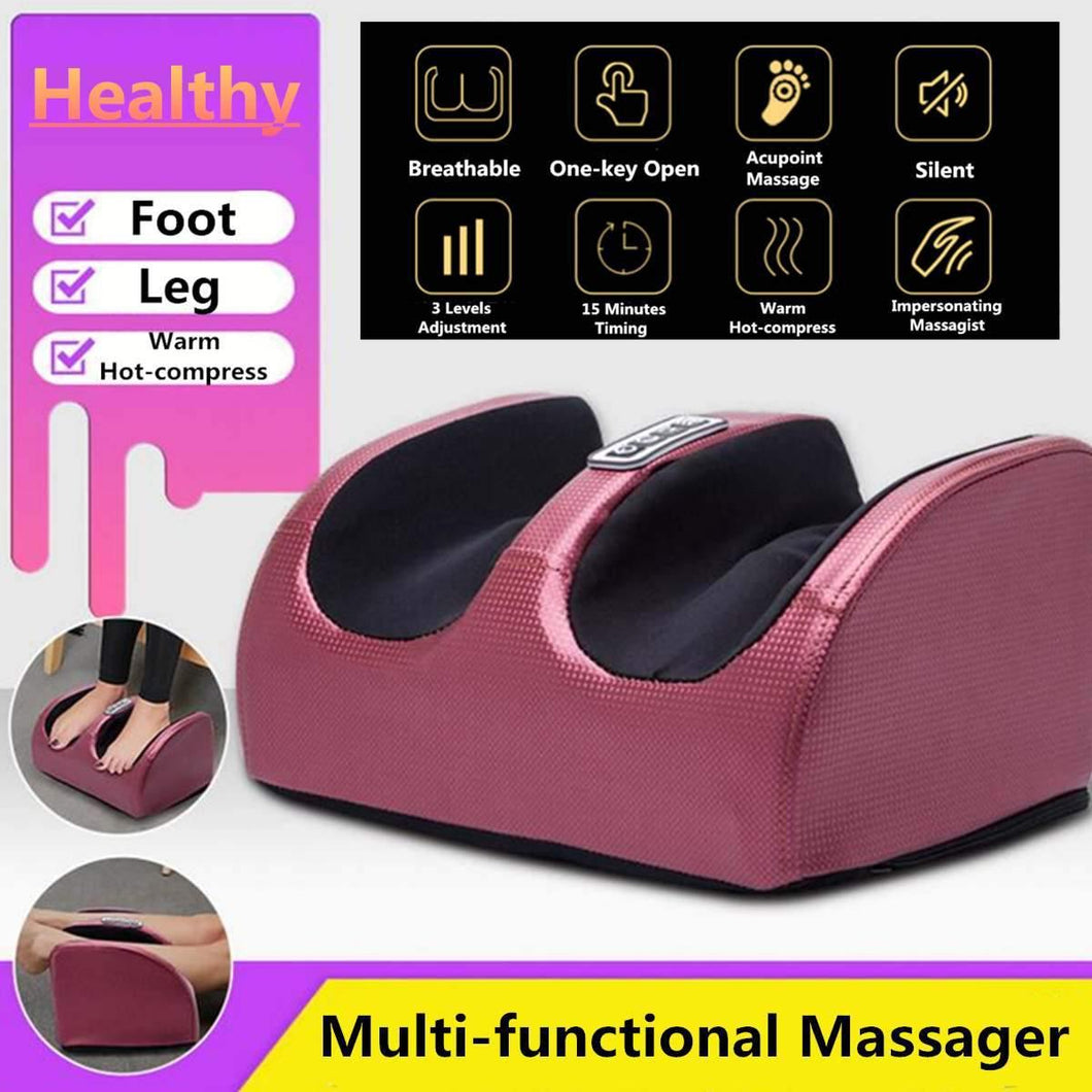 220V Electric Heating Foot Body Massager Relaxation Kneading Roller Vibrator Machine Reflexology Calf Leg Pain Relief Relax - foxberryparkproducts