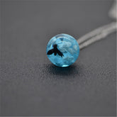 Chic Transparent Resin Rould Ball Moon Pendant Necklace - foxberryparkproducts